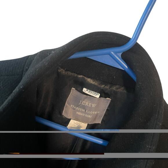J. Crew Cocoon Coat in Italian Stadium Cloth Wool Nello Gori J5536 Size 2 Black - Picture 9 of 11